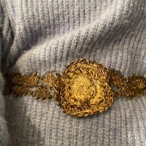 Wire Twisted Stranded Metal Belt/Necklace Unique Rosette Buckle - Picture 1 of 12